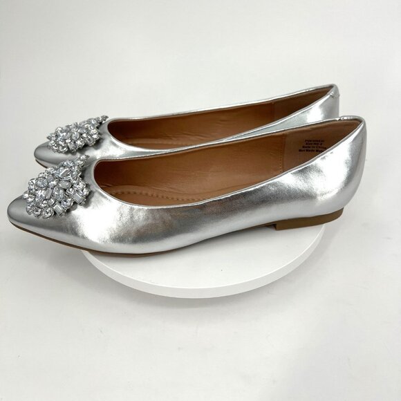 Journee Collection Renzo Ballet Flats in Silver Size 8W MSRP $90 - Picture 5 of 16